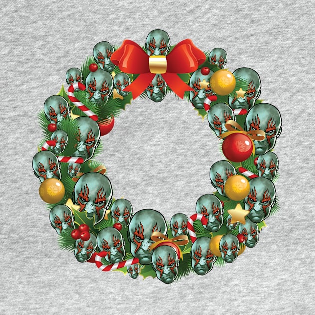 Drax Guardians Of The Galaxy Multiface Christmas Wreath by Rebus28